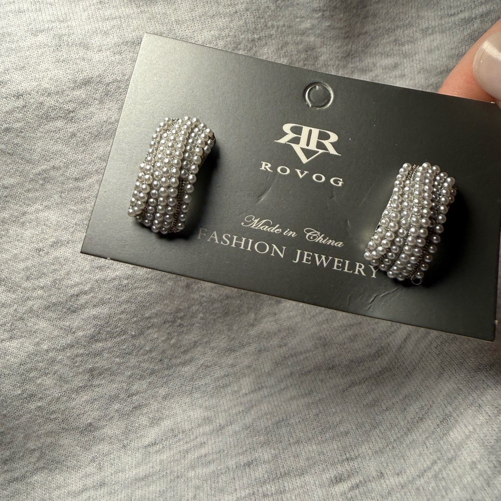 Silver Pearl Beaded Women's Earrings